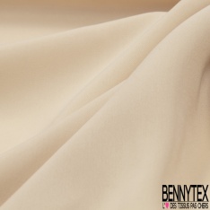 Mousseline georgette polyester imprimé cachemire ton beige cappuccino blanc fond noir