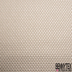 Brocart de luxe coton soie motif ovale or clair fond coquille d'oeuf