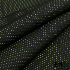 Jacquard piqué strié jaune fluo fond noir