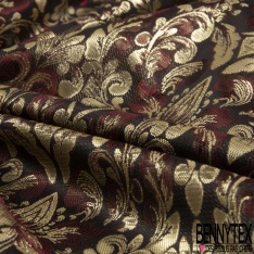 Jacquard motif fleur de lys baroque rton argent bleu roi
