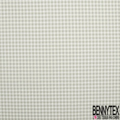 Microfibre polyester polyamide élasthanne lingerie fin motif vichy blanc jaune sulfuré gaufré