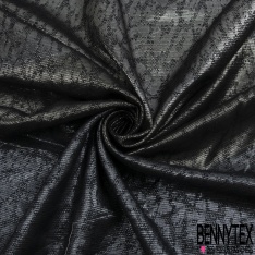 Crêpe de soie laine métal motif tâche abstraite canon de fusil fond noir