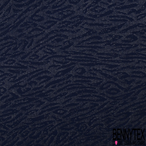 Coupon 3m Dentelle résille coton polyamide élasthanne gros chevron marine noir