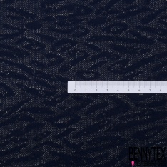 Coupon 3m Dentelle résille coton polyamide élasthanne gros chevron marine noir