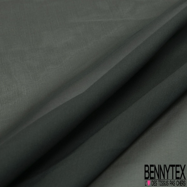 Mousseline de Soie Elasthanne Noir Profond