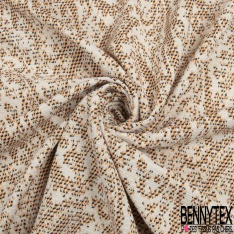 Milano jacquard coton polyester recyclé motif amande stylisée noir écru lurex or