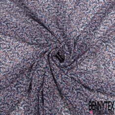 Voile Soie Viscose Crépon imprimé Feuillage Tropical ton Naturel fond Noir petite laize