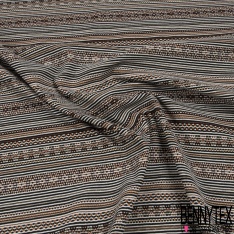 Milano jacquard polyester polyamide motif quadrillage noir fond cerise