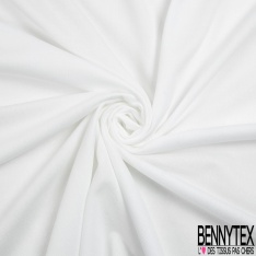 Molleton bouclette polyester coton or blanc brillant petite laize