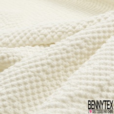 Maille tricot coton grande rayure horizontale café crème écru