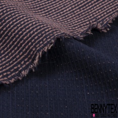 Milano jacquard coton motif rayure fantaisie horizontale cellier vieux rose bleu impérial