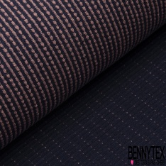Milano jacquard coton motif rayure fantaisie horizontale cellier vieux rose bleu impérial
