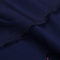 Jacquard viscose laine uni bleu moyen