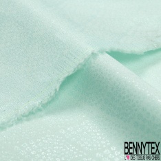 Jacquard viscose polyamide métal motif pied de poule ton sur ton poudre verte aqua