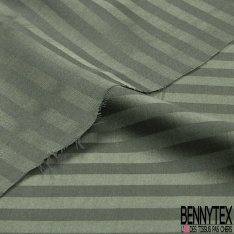 Satin de soie élasthanne imprimé fine rayure verticale gris charbon aurore