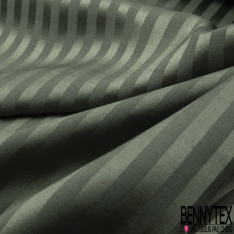 Satin de soie élasthanne imprimé fine rayure verticale gris charbon aurore
