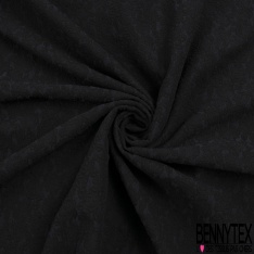 Jacquard de soie coton gaufré motif baroque ton sur ton noir