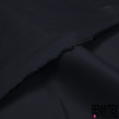 Satin de soie coton laqué élasthanne uni noir profond