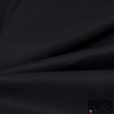 Satin de soie coton laqué élasthanne uni noir profond