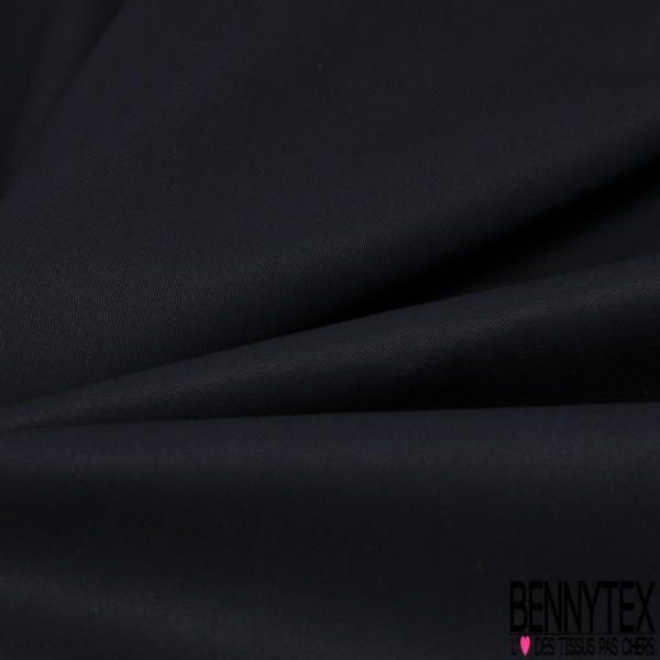 Satin de soie coton laqué élasthanne uni noir profond