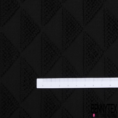 Jacquard de Laine Tissé Teint motif Sinusoïdale Fantaisie ton Indigo noir