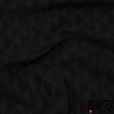 Jacquard de Laine Tissé Teint motif Sinusoïdale Fantaisie ton Indigo noir