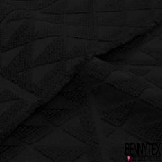 Jacquard de Laine Tissé Teint motif Sinusoïdale Fantaisie ton Indigo noir