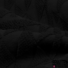 Jacquard de Laine Tissé Teint motif Sinusoïdale Fantaisie ton Indigo noir