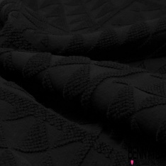 Jacquard de Laine Tissé Teint motif Sinusoïdale Fantaisie ton Indigo noir