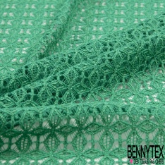 Dentelle polyamide élasthanne trèfle quatre feuilles stylisé uni billard