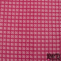 Dentelle polyamide élasthanne trèfle quatre feuilles stylisé uni rouge haut risque