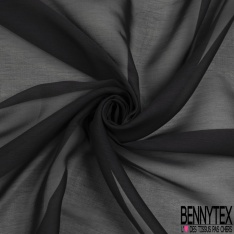 Voile coton soie imprimé fine rayure horizontale ton sur ton écru