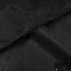 Doublure bemberg viscose imprimé mini étoile ton sur ton noir