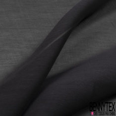 Double organza de soie uni noir grande laize