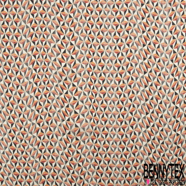 Coupon 3m mousseline crêpon polyester imprimé floral estival fond blanc cassé rayure verticale lurex