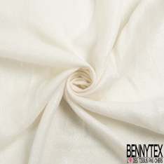 Crêpe viscose de luxe fine rayure verticale ton sur ton blanc optique