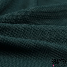 Maille gaufrée motif mini quadrillage ton sur ton bleu nuit