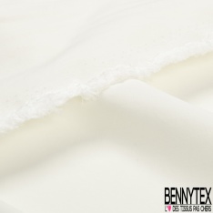 Cupro polyester uni blanc cassé