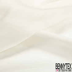 Organza de soie uni blanc naturel