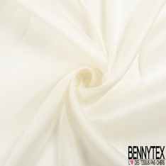 Organza de soie uni blanc naturel
