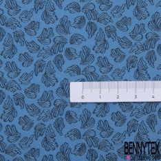 Jacquard polyester motif petite feuille de chêne blanche fond gris chiné
