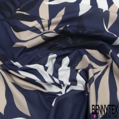 Voile de coton motif losange esprit tie and die noir fond blanc cassé