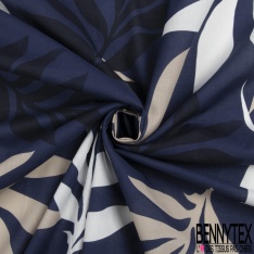 Voile de coton motif losange esprit tie and die noir fond blanc cassé