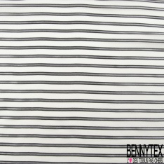 Mousseline crêpon soie coton élasthanne motif rayure horizontale ton sur ton corail vif