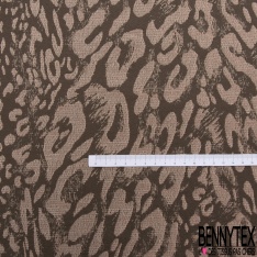 Jacquard coton motif léopard champ de glace blush crémeux