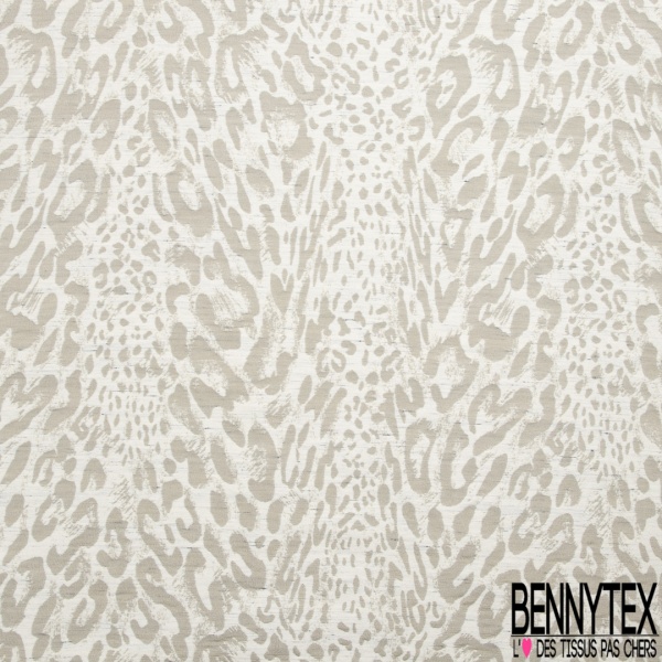 Jacquard coton motif léopard palmier du désert pêche des tropiques