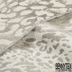 Jacquard coton motif léopard palmier du désert pêche des tropiques
