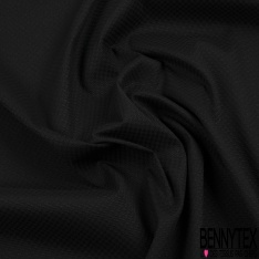 Somptueuse soie lingerie jacquard motif mini quadrillage ton sur ton noir