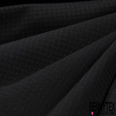 Somptueuse soie lingerie jacquard motif mini quadrillage ton sur ton noir