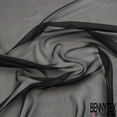 Mousseline de soie georgette uni noir profond
